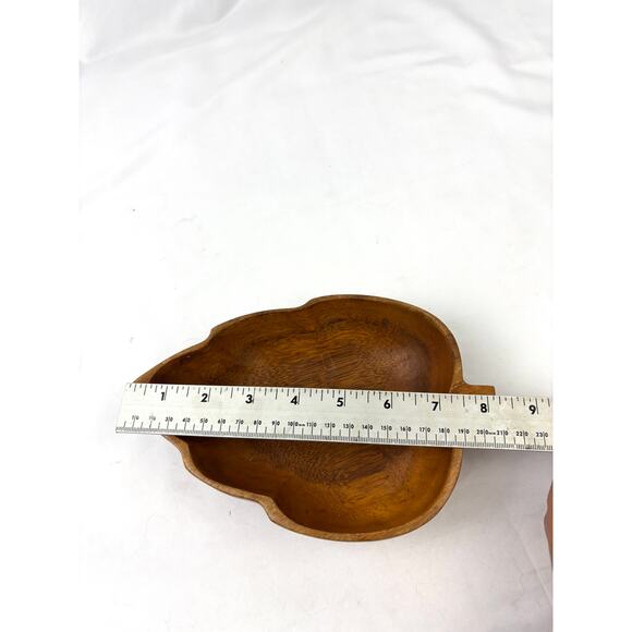 Vintage Monkey Pod Wood Taro Leaf Bowl – House of Monkeypod Hawaii Handcrafted - Picture 3 of 11